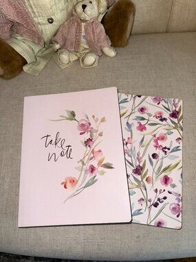 NWT 2 Fringe Studio Lined Journals - Coordinating Colored Watercolor Flowers